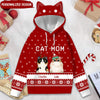 Red Paw Christmas Kitten Cat Mom Personalized Women's Hoodie HTN07OCT22NY1 Women's Hoodie Humancustom - Unique Personalized Gifts S