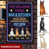 Home Bar & Kitchen Proudly Serving Whatever You Brought Est Year Light Pattern Custom Gift For Dog Lovers Metal Sign DHL21FEB22NY1 Metal Sign Humancustom - Unique Personalized Gifts 17.5" x 12.5"