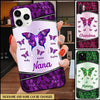 Grandma, Nana, Mimi Butterfly Violet Personalized Color Phone Case KNV28JUN22TT1 Glass Phone Case Humancustom - Unique Personalized Gifts Iphone iPhone 13