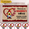Customized Grandma Gnome Sunflower Grandkids Welcome Others Tolerated Funny Gift Caro Plaid Doormat HLD22JUL22CT1 Doormat Humancustom - Unique Personalized Gifts Small (40 X 50 CM)