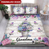 Personalized Gift for Grandma Colorful Flower Butterfly Bedding Set HTN09AUG22NY1 Bedding Set Humancustom - Unique Personalized Gifts US TWIN