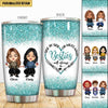 Side By Side Or Miles Apart Besties Will Always Be Connected By Heart Custom Gift For Best Friend Glitter Tumbler DHL19MAR22VN1 Glitter Tumbler Humancustom - Unique Personalized Gifts 20 Oz