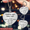 Holding Tight Feels Right Holding Hands Custom Gift For Couple Husband Wife Heart Stainless Steel Keychain DHL10JUN22XT1 Stainless Steel Keychain Humancustom - Unique Personalized Gifts 1.8in x 1.8in