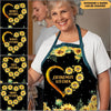 Personalized Grandma's Kitchen Heart Sunflower Grandkids Apron DDL24MAR22VA1 Apron Humancustom - Unique Personalized Gifts Measures 27" x 30"