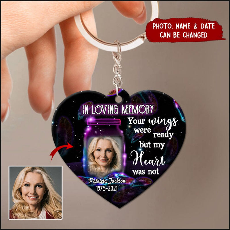 Discover In Loving Memory Family Loss Custom Photo Upload Picture Memorial Gift Acrylic Keychain