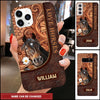 Love Horses Leather Texture Personalized Phone Case LPL02MAR22NY1 Silicone Phone Case Humancustom - Unique Personalized Gifts Iphone iPhone SE 2020