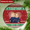 Christmas Together Since Personalized Couple Ornament NVL23SEP22NY2 Circle Ceramic Ornament Humancustom - Unique Personalized Gifts Pack 1