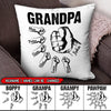 Personalized Grandpa with Grandkids Hand to Hands Pillow NVL29MAR22TP3 Pillow Humancustom - Unique Personalized Gifts 12x12in