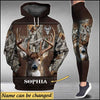 Deer Hunting Cross Leather Pattern Personalized Hoodie and Legging KNV02MAR22XT2 Combo Hoodie and Legging Humancustom - Unique Personalized Gifts