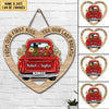 Personalized Couple Red Truck Flower Heart Shape Wooden Sign nla28apr22vn1 Shape Wooden Sign Humancustom - Unique Personalized Gifts Size 1: 12x12 inches