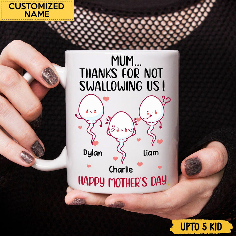 Thank You Mom For Not Swallowing Me - Funny Mother's Day Mug Gift