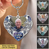 Personalized Photo Upload Image Angel Wings Family Friends Memorial Acrylic Keychain HLD09JUN22TT1 Stainless Steel Keychain Humancustom - Unique Personalized Gifts 2.5in x 1.5in