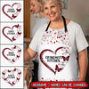 Personalized Checkered Floral Patterns Mom Grandma Butterfly Heart Apron NVL23MAR22TP3 Apron Humancustom - Unique Personalized Gifts Measures 27" x 30"