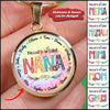 Blessed to be called Nana Tie Dye Color Round Necklace HTN06SEP22VA2 Round Necklace Humancustom - Unique Personalized Gifts Luxury Necklace (Silver)