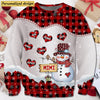 Christmas Snowman Grandma Mom Sweet Heart Kids Personalized 3D Sweater LPL19OCT22NY1 3D Sweater Humancustom - Unique Personalized Gifts S Sweater