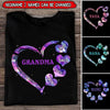 Sparkling Grandma- Mom Heart Kids, Multi Colors Personalized T-shirt LPL15JUN22TP2 Black T-shirt and Hoodie Humancustom - Unique Personalized Gifts Classic Tee Black S