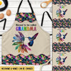 Blessed To Be Called Grandma Hummingbird Flower Pattern Custom Gift For Grandma Apron DHL05APR22VN1 Apron Humancustom - Unique Personalized Gifts Measures 27" x 30"