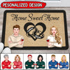 Personalized Home Sweet Home Couple Rings Valentine‘s Day Gifts For Couples Custom Doormat DDL11JAN22TP2 Doormat Humancustom - Unique Personalized Gifts Small (40 X 50 CM)