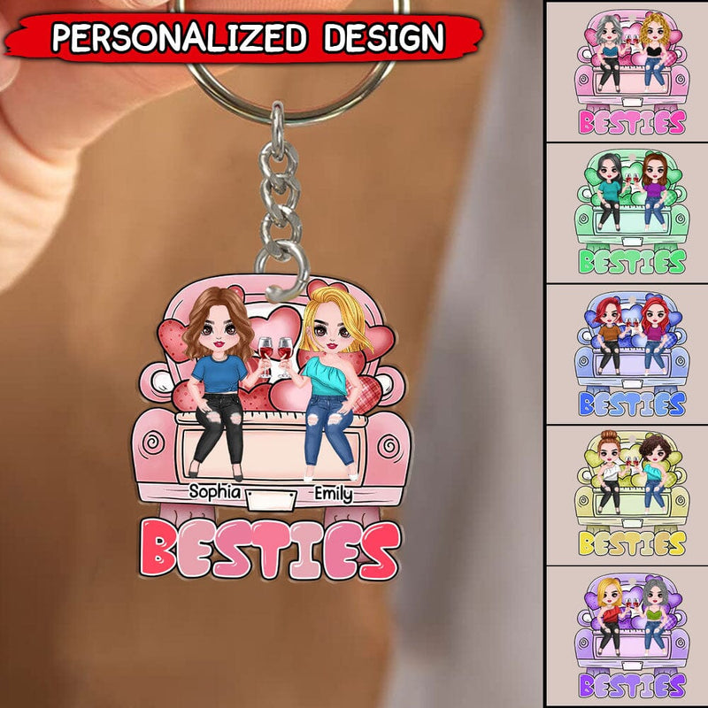 Discover Besties Custom Gift For Best Friend Acrylic Keychain