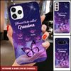 Glittery Grandma- Mom With Little Butterfly Kids, Blessed To Be Called Nana Personalized Glass Phone Case LPL09JUN22NY1 Glass Phone Case Humancustom - Unique Personalized Gifts Iphone iPhone 13