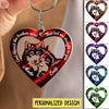 Hologram Heart Couple Wolf Custom Acrylic Keychain NLA05JAN22SH1, Personalized Valentine's Day Gift for Him for Her Acrylic Keychain Humancustom - Unique Personalized Gifts 4.5x4.5 cm