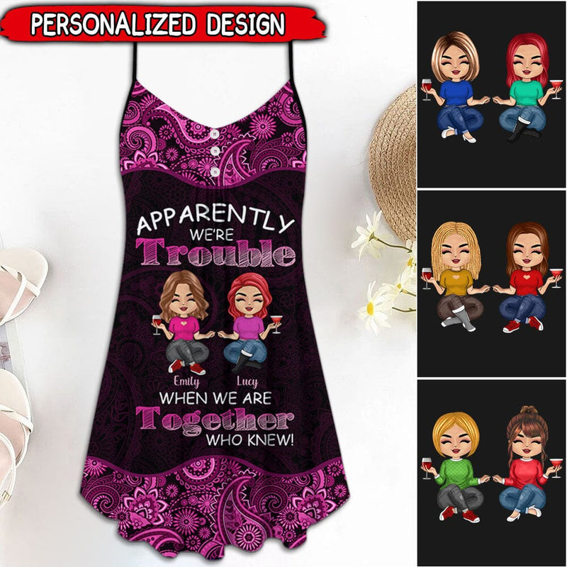Discover Apparently We're Trouble Bestie Best Friend Personalized Summer Dress