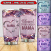 Grandma- Mom Heart Handprint Kids, Blessed To Be Called NANA, Multi Colors Personalized Glitter Tumbler LPL01JUN22TP1 Stainless Steel Tumbler Humancustom - Unique Personalized Gifts 20 Oz