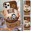 Personalized Dog Mom Cute Pet Lover Leather Pattern Phone Case BSH20AUG22VA3 Silicone Phone Case Humancustom - Unique Personalized Gifts Iphone iPhone 13
