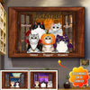 Trick Or Treat Halloween Cats On Window Personalized Horizontal Poster BSH18AUG22VA2 Poster Humancustom - Unique Personalized Gifts 24x16in - Best Seller