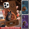 Love Horse Breeds Custom Name Hoofprint Leather Pattern Personalized Phone Case LPL09SEP22TP1 Silicone Phone Case Humancustom - Unique Personalized Gifts Iphone iPhone 13