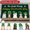 Happy St.Catrick's Day The Family Name St.Patrick's Day Custom Gift For Family Cat Mom Cat Dad Doormat DHL25JAN22TP2 Doormat Humancustom - Unique Personalized Gifts Small (40 X 50 CM)