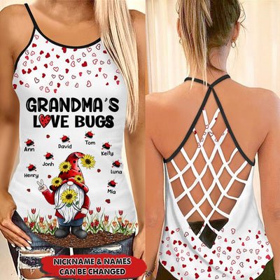 Grandma's, Nana's, Mimi's Love Bugs Personalized Woman Cross Tank Top KNV20JUN22VA1 Woman Cross Tank Top Humancustom - Unique Personalized Gifts S