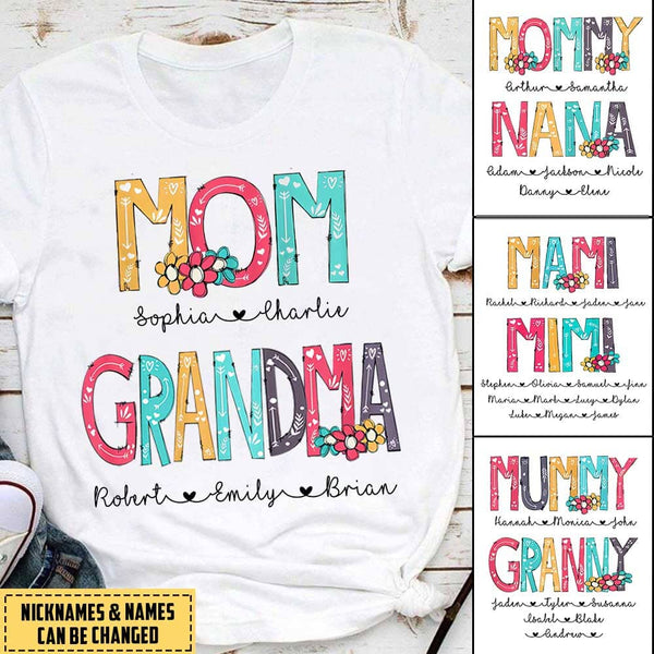 I Have Three Titles Mom Grandma and Great Grandma - Gift for Mom, Grandma - Personalized Unisex T-Shirt, Hoodie - Basic Tee / S / White 