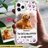 Upload Photo Pet Loss You Left Pawprints On My Heart Dog Mom Fur Mama Puppy Memorial Gift Phone case HLD08JUN22CT1 Silicone Phone Case Humancustom - Unique Personalized Gifts Iphone iPhone 13