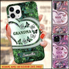 Sparkling Grandma- Mom With Butterfly Kids, Multi Colors Personalized Glass Phone Case NVL04JUN22TT1 Glass Phone Case Humancustom - Unique Personalized Gifts Iphone iPhone 13