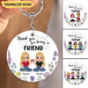 Thank You For Being A Friend Flower Cloud Background Custom Gift For Bestie Best Friend Wooden Keychain DHL10JUN22VN1 Custom Wooden Keychain Humancustom - Unique Personalized Gifts 4.5x4.5 cm