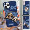 Dog Mom Dog Dad Custom Breed Fur Babies Jeans Pattern Zipper Phone Case BSH07OCT22VA2 Silicone Phone Case Humancustom - Unique Personalized Gifts Iphone iPhone 14