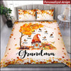 Lovely Autumn Gnome Butterfly Grandma with Grandkids Personalized Bedding Set BSH29JUL22XT1 Bedding Set Humancustom - Unique Personalized Gifts US TWIN