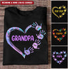 Personalized Grandpa Dad Hands Colorful Heart With Grandkids Shirt NVL30MAR22TT2 Black T-shirt and Hoodie Humancustom - Unique Personalized Gifts Classic Tee Black S