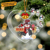 Personalized Nickname Nana With Christmas Snowman Kids Heart-shaped Acrylic Ornament HTN03OCT22TT1 Acrylic Ornament Humancustom - Unique Personalized Gifts Pack 1