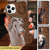 Horse Love Custom Horses Leather Pattern Personalized Phone Case DDL21APR22CT1 Silicone Phone Case Humancustom - Unique Personalized Gifts