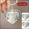 Mother & Daughter Forever Linked Together Pinky Promise Grandma Sister Stainless Steel Stainless Steel Keychain DHL30MAY22VA2 Stainless Steel Keychain Humancustom - Unique Personalized Gifts 1.8in x 1.8in