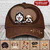 Personalized Dog Mom Puppy Pet Dogs Lover Texture Leather Cap NVL18FEB22TT3 Cap Humancustom - Unique Personalized Gifts UNIVERSAL FIT