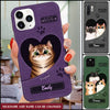 Cat Mom Puppy Pet Cats Lover Texture Leather Heart Personalized Phone case NVL05SEP22TT2 Silicone Phone Case Humancustom - Unique Personalized Gifts Iphone iPhone 13