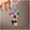 Yorkshire Terrier Dog Fly With Bubbles Acrylic Keychain NVL02JUN22DD1 Acrylic Keychain Humancustom - Unique Personalized Gifts 4.5x4.5 cm