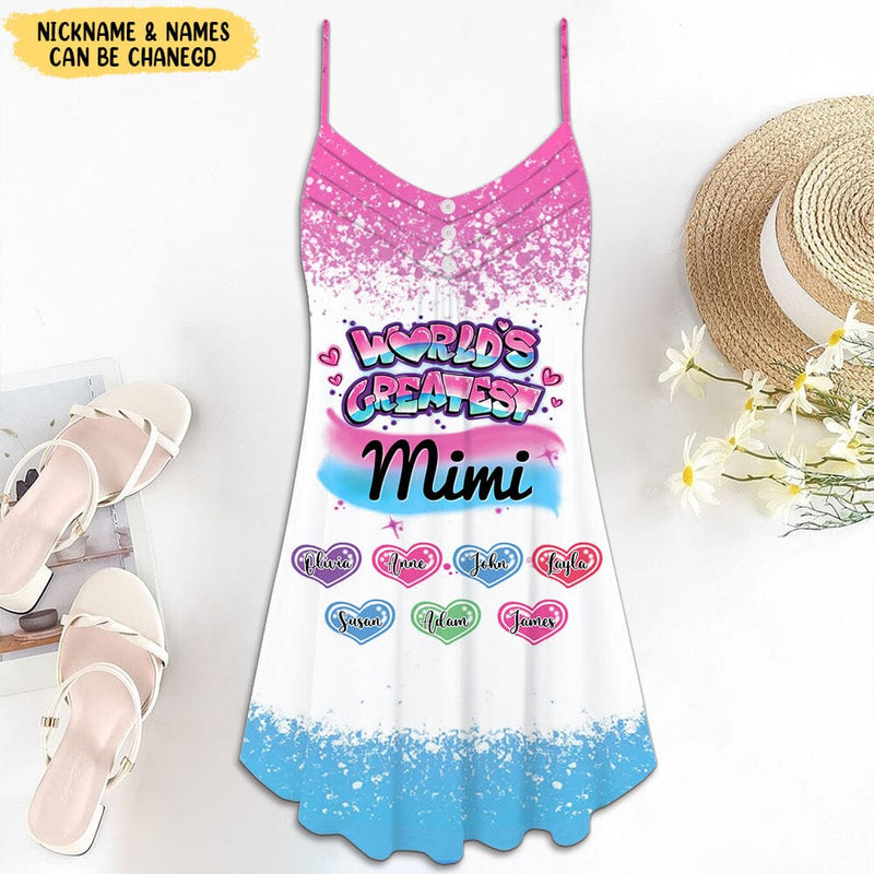 Discover World's Greatest Mommy, Mimi, Grandma Mom Personalized Summer Dress