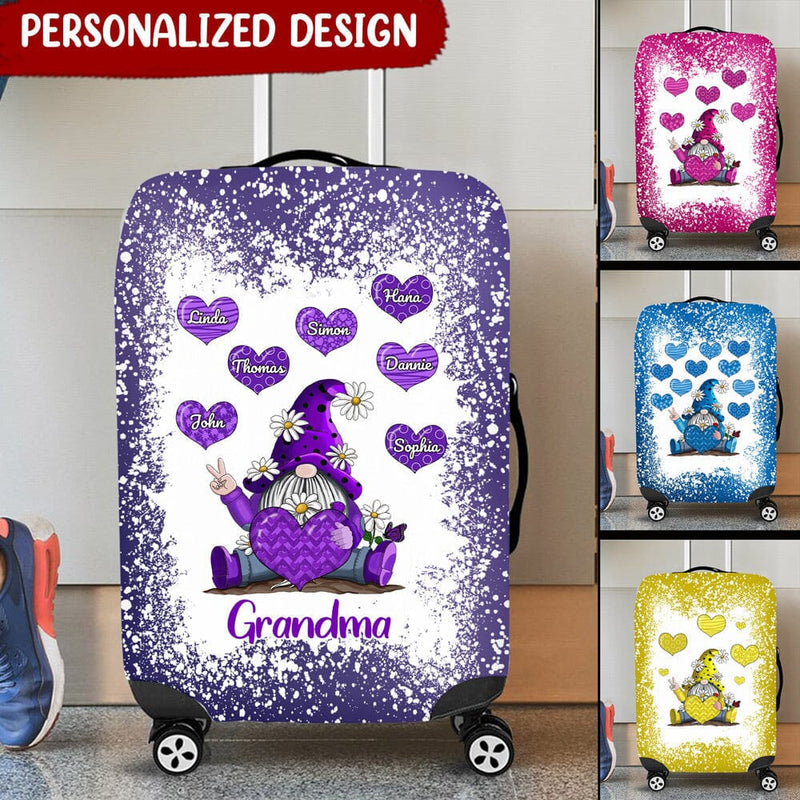 Discover Gnome With Heart Personalized Mom, Grandma Luggage Cover