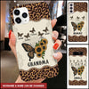 Personalized Grandma Mom Leopard Sunflower Butterflies Glass Phone Case HTN08SEP22NY3 Glass Phone Case Humancustom - Unique Personalized Gifts Iphone iPhone 13