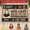 A crazy Dog Lady and Her Tiny Furry Overlords Live Here Custom Doormat PM09JUN22TP1 Doormat Humancustom - Unique Personalized Gifts Small (40 X 50 CM)