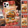 Fall Autumn, Grandma's Little Pumpkins On Truck Plaid Pattern Personalized Phone Case NVL15SEP22TP1 Silicone Phone Case Humancustom - Unique Personalized Gifts Iphone iPhone 14